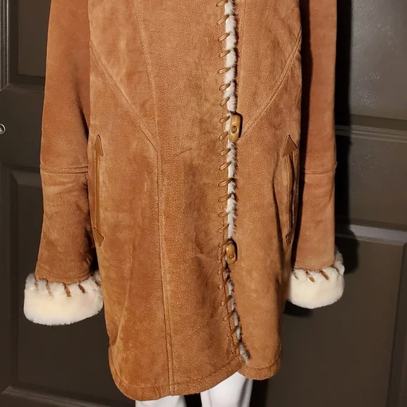 Vintage Marvin Richards Hooded Leather Shearling Coat - Picture 6 of 12
